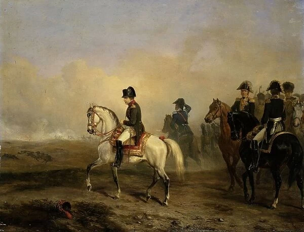 Emperor Napoleon I staff horseback landscape