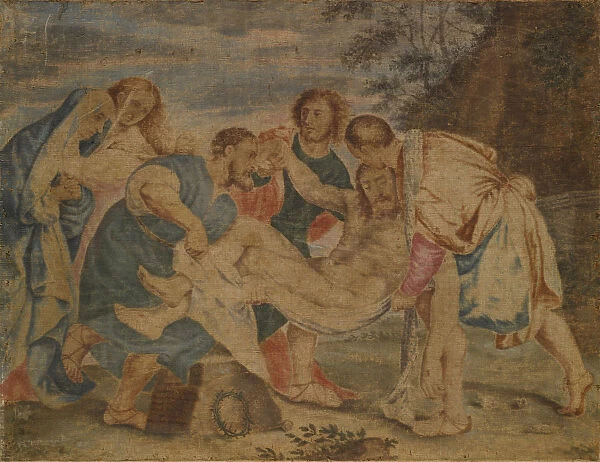 Entombment Christ 16.  /  18. Century tempera canvas