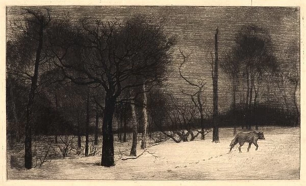 Felix Bracquemond (French, 1833 - 1914). Winter (Hiver, ou le Loup dans la Neige)