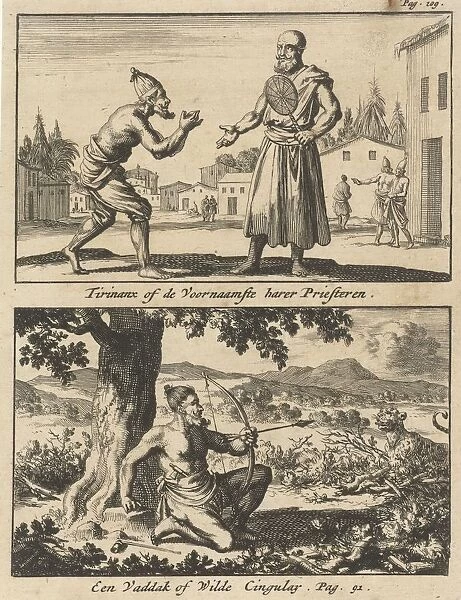 Figure begging priest hunter aiming bow arrow