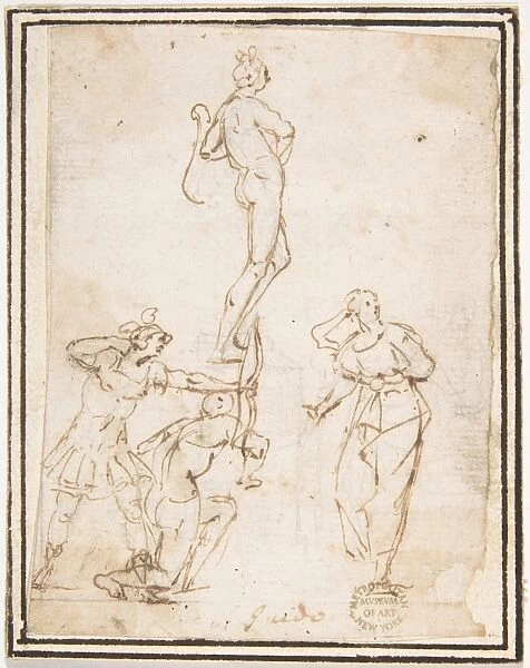 Four Figures Studies Standing Archer 1624-63
