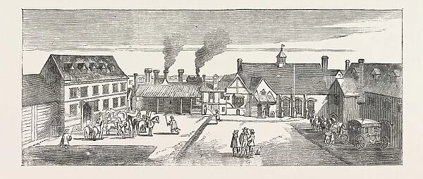 Fire in the Strand, Site of Arundel House: North View of Arundel House in 1646, London