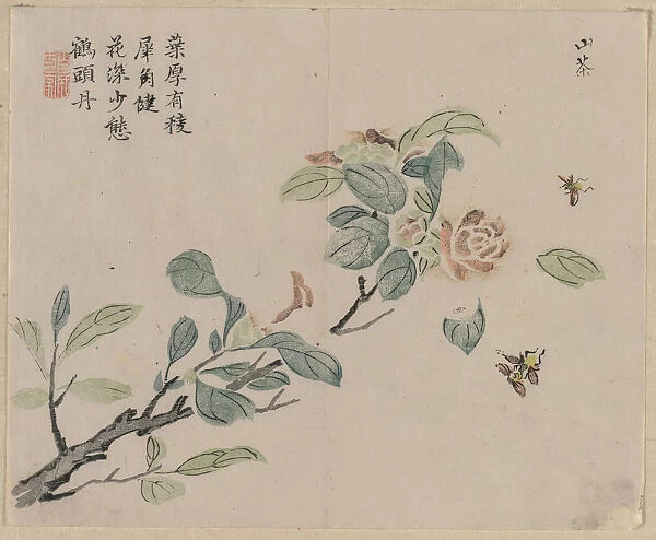 Flowering Branch Bees 18th Century China Qing dynasty