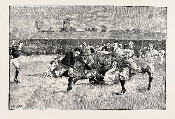 Football Match between England and Scotland in the Athletic Grounds, Richmond, London
