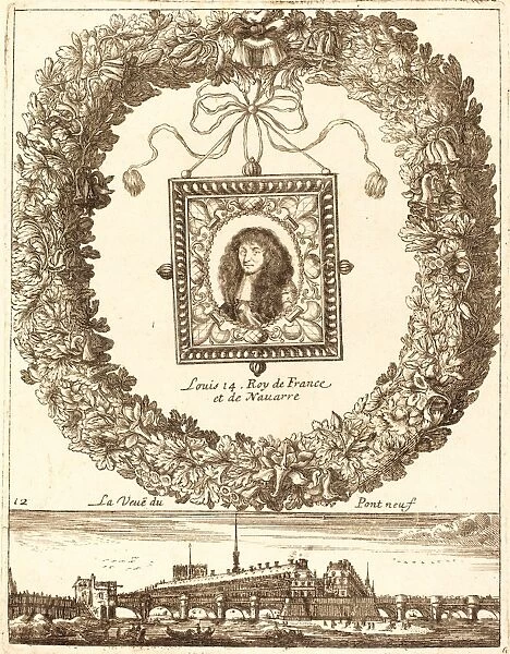 Franazois Le Febvre, French (active 1635-1657), La veue du Pont Neuf; Louis XIV Roy