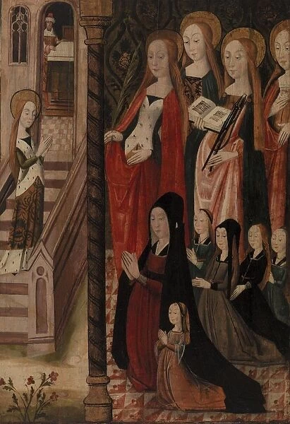 French Mary Going Temple Four Female Saints Female Donor