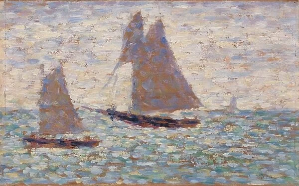 Georges Seurat Two Sailboats Grandcamp Deux voiliers A  Grandcamp