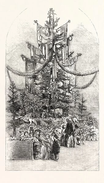 Gigantic Christmas Tree, at the Crystal Palace, Sydenham, Uk, 1854