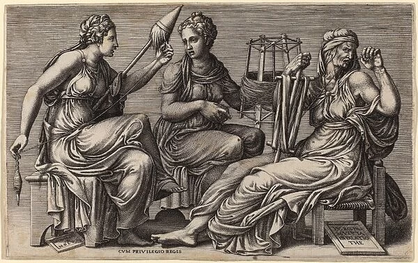 Giorgio Ghisi after Giulio Romano (Italian, 1520 - 1582), The Three Fates, 1558