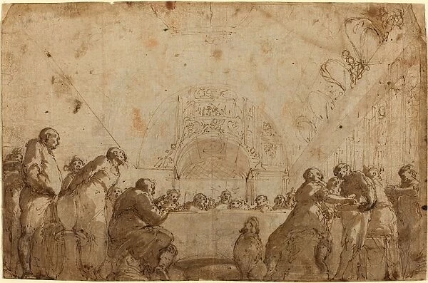 Giulio Benso (Italian, c. 1601 - 1668), The Last Supper, pen and brown ink with brown