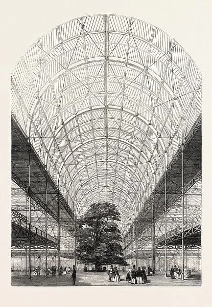 The Great Exhibition, Interior of the Transept of the Crystal Palace, London, Uk