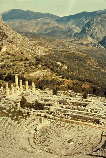 Greece Delphi theatre Temple Apollo left 1950