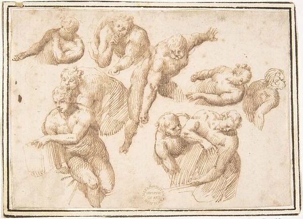Group Figures Copied Michelangelo Last Judgment