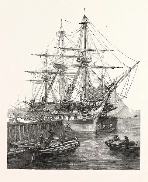 H. M. Screw Line-Of-Battle Ship Caesar, 90, at Portsmouth, Uk, 1854