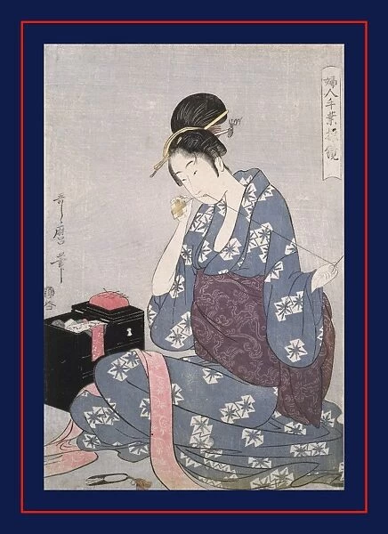 Hari-shigoto] = [Needlework], Kitagawa, Utamaro (1753?-1806), (Artist), Date Created: ca