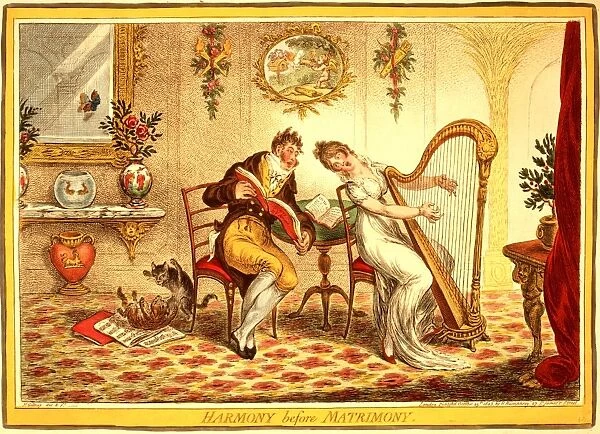 Harmony before Matrimony, Gillray, James, 1756-1815, engraver, [London], 1805, a