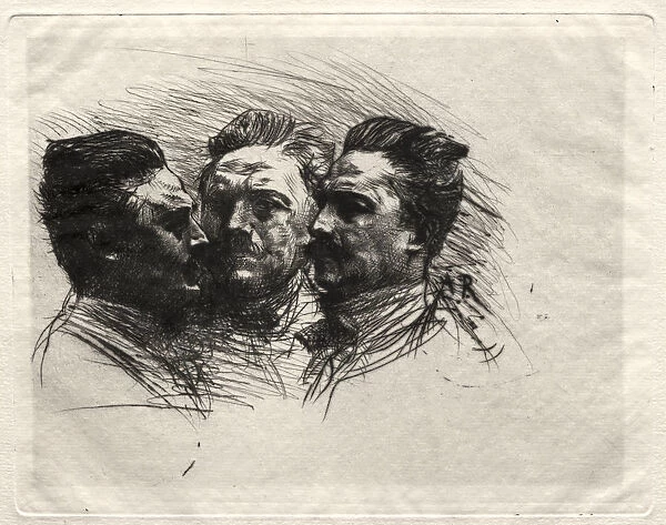 Henry Becque Auguste Rodin French 1840-1917 Drypoint