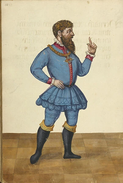 Herald Wearing Medal Chain Augsburg Germany 1560