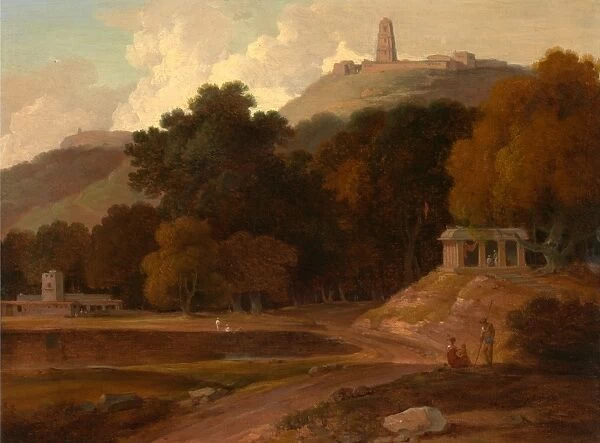 Hilly Landscape in India Signed lower left: [T?] Daniell, Thomas Daniell