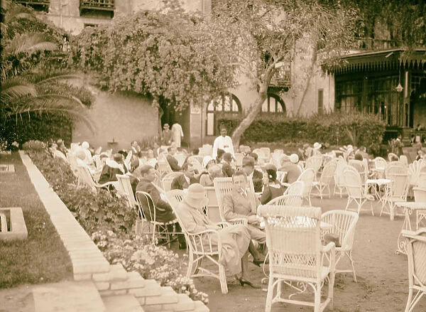 Hotels Mena House Front garden tea time 1934