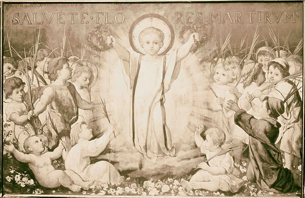 infant Christ rewarding martyred innocents Bethlehem