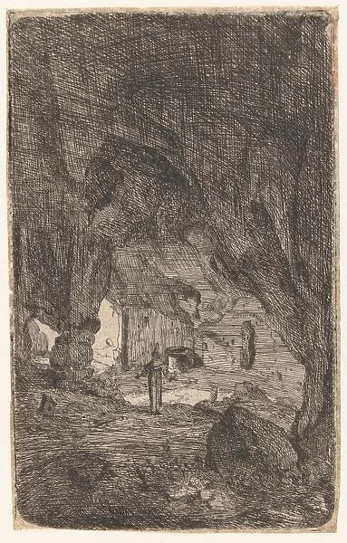 Interior of a cave, print maker: Bartholomeus Breenbergh, 1639 - 1640