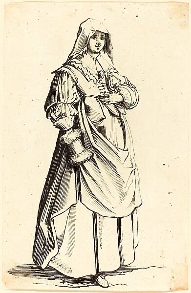 Israel Henriet after Jacques Callot, French (c. 1590-1661), Bourgeoise with Muff
