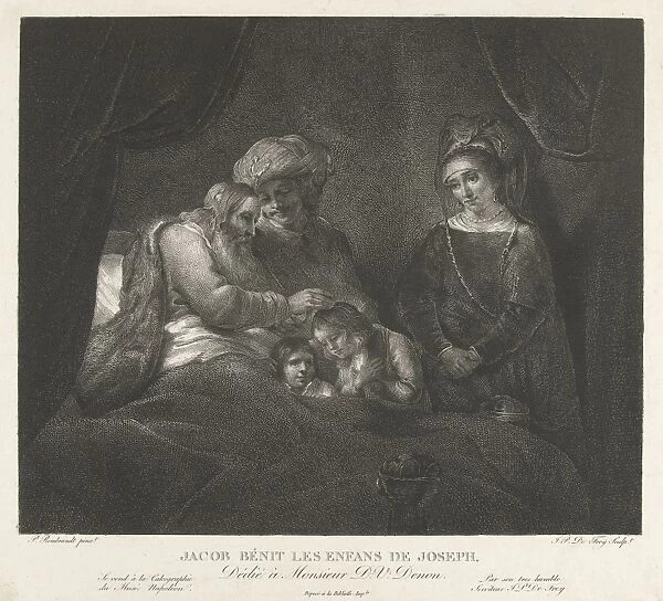 Jacob blesses Ephraim and Manasseh, Johannes Pieter de Frey, D. V. Denon, 1780 - 1834