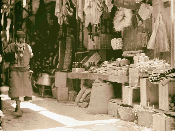 Jerusalem Old City Typical grocer 1920 Israel