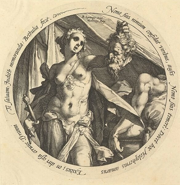 Judith Head Holofernes ca 1585 Engraving image