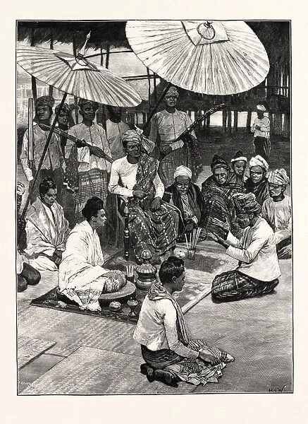 The Kalaa State, Upper Burma: the Tsawbaw, with his Wives and Ministers