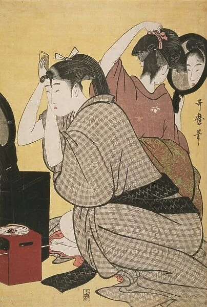 Kami-yui] = [Dressing the hair], Kitagawa, Utamaro (1753?-1806), (Artist), Date Created