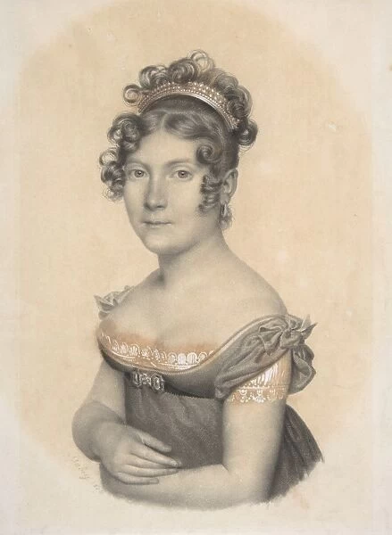 Lady Court Napole I 1804 Black crayon white paint