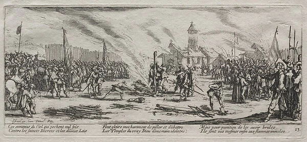 Large Miseries War Burning Stake 1633 Jacques Callot