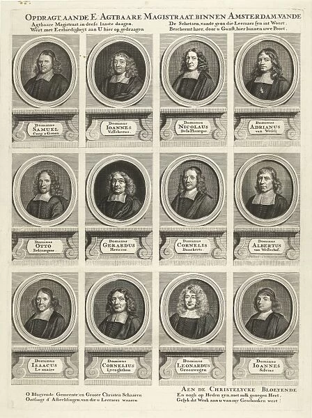 Left half with twelve portraits of a total of twenty-four ministers of Amsterdam
