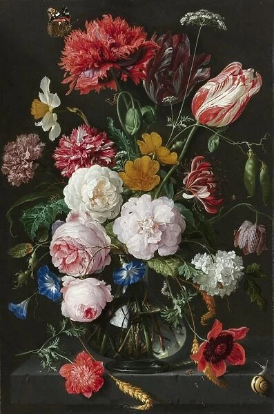 Still Life with Flowers in a Glass Vase, Jan Davidsz. de Heem, 1650 - 1683