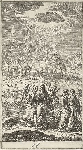 Lot daughters leave burning Sodom Twenty-four scenes