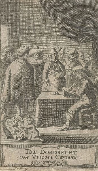 Man at desk, Reinier van Persijn, V. Caymax, 1652