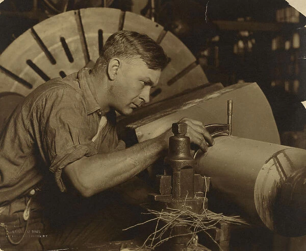Man Micrometer Measuring Shaft Thousandth Inch