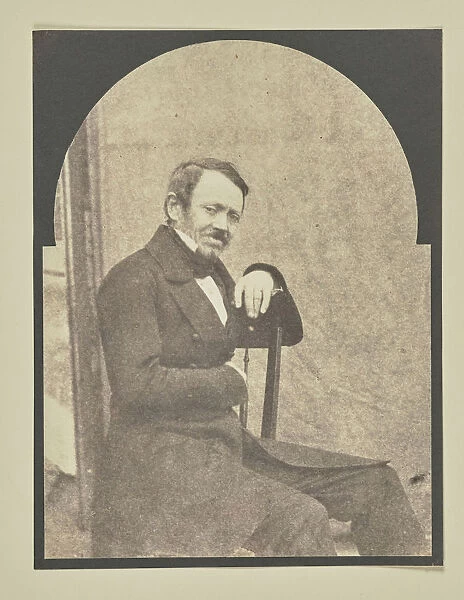 man seated portable backdrop Hippolyte Bayard