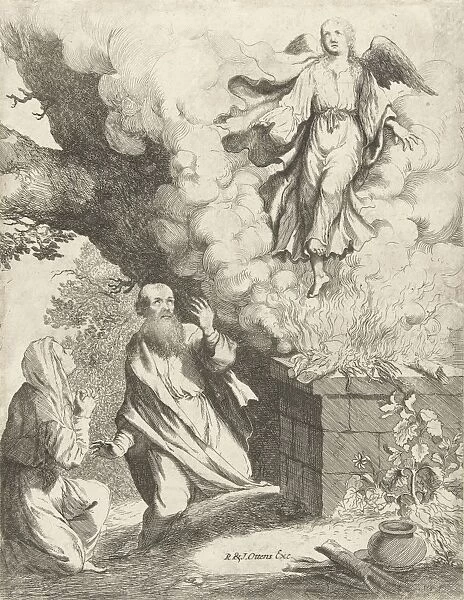 Manoachs sacrifice, Willem Basse, Reinier & Josua Ottens, 1633 - 1672