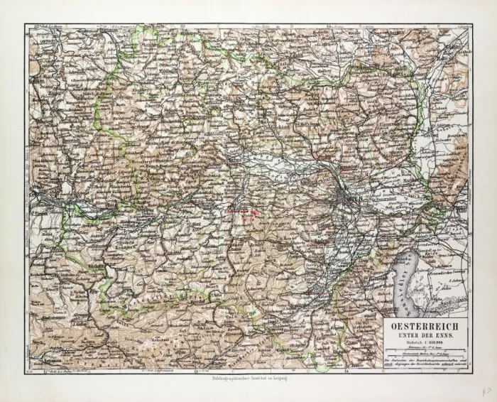Framed Print : Map of Austria, 1899 Framed Print : Map of Austria, 1899