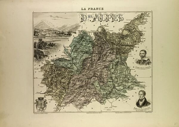 Map of Basses Alpes, 1896, France