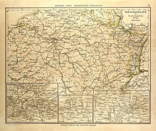 Map of where the Franco-Prussian War Took Place in France 1870-1871