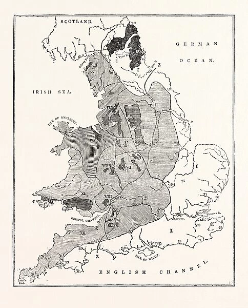 A Map Showing the Geological Position and Commercial Distribution of Coal in England