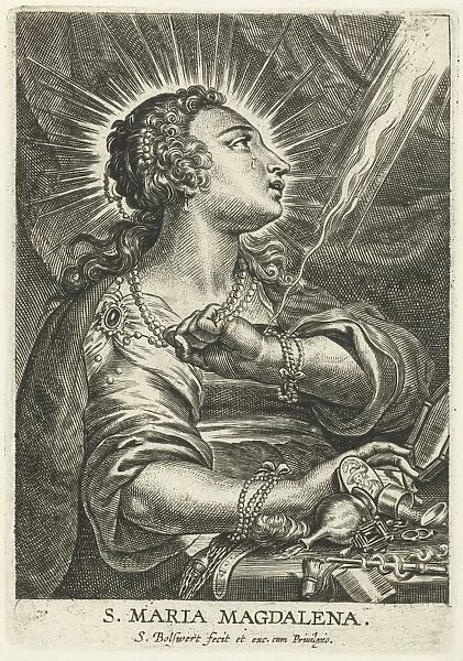 Mary Magdalene gets rid of its wealth, print maker: Schelte Adamsz