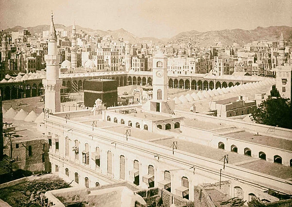 Mecca ca 1910 Bird -eye Kaaba city background