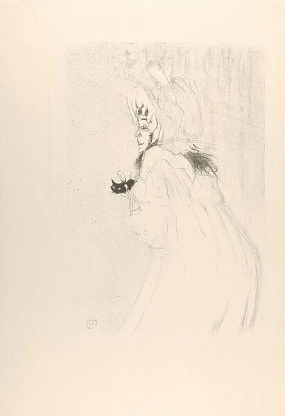 Miss Belfort Taking Bow 1895 Crayon brush lithograph