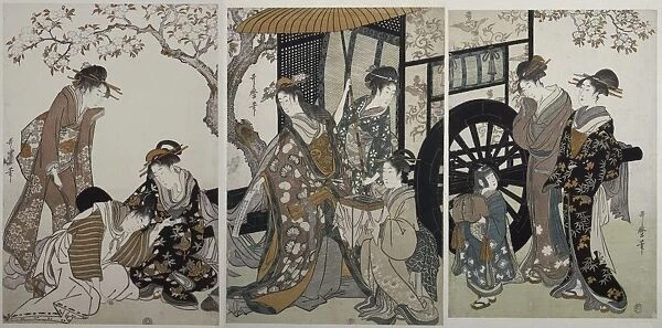 Mitate gosho-guruma] = [Parody of an imperial carriage scene], Kitagawa, Utamaro