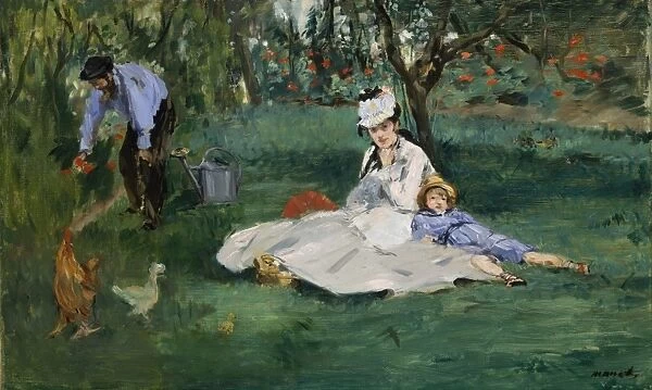 Monet Family Garden Argenteuil 1874 Oil canvas